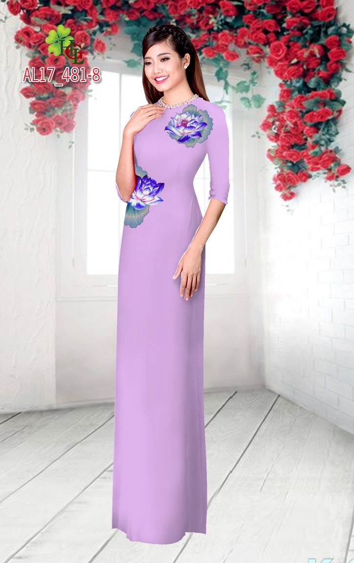 Vải áo dài hoa sen AL17 - 481 - Ảnh 8