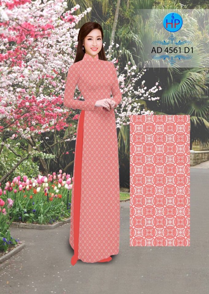 Vải áo dài hoa văn nguyên áo AD 4561