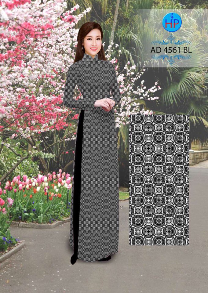 Vải áo dài hoa văn nguyên áo AD 4561 - Ảnh 6