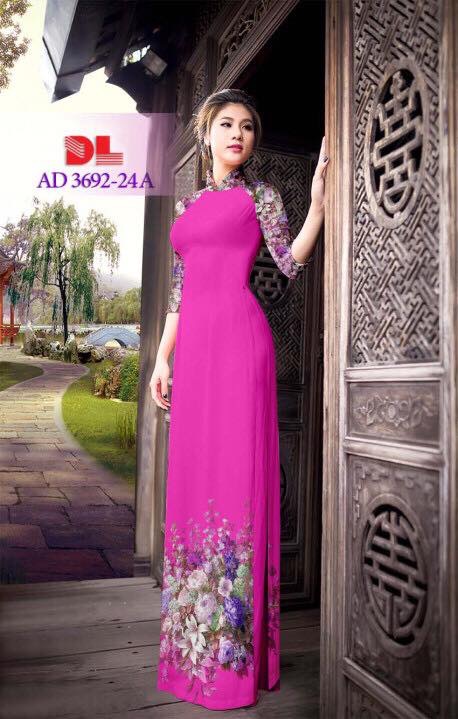 Vải áo dài hoa 3d DLAD-3692 - Ảnh 18