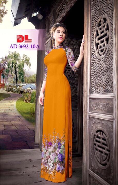 Vải áo dài hoa 3d DLAD-3692 - Ảnh 2