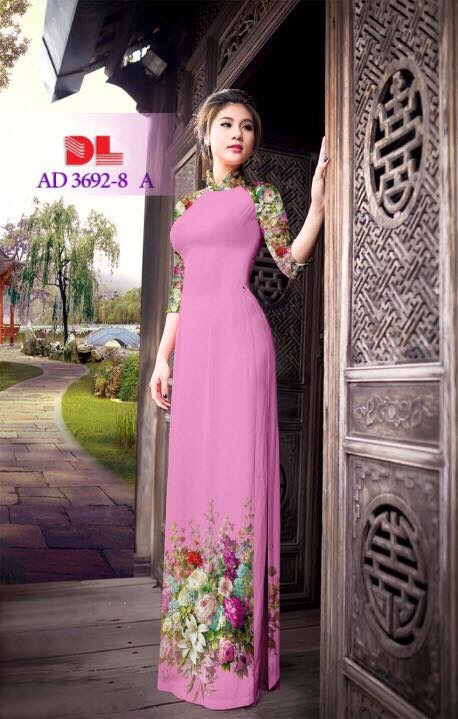 Vải áo dài hoa 3d DLAD-3692 - Ảnh 11