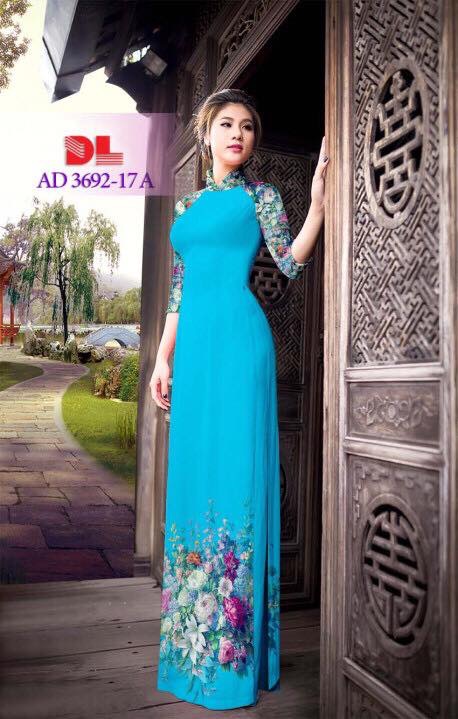 Vải áo dài hoa 3d DLAD-3692 - Ảnh 9