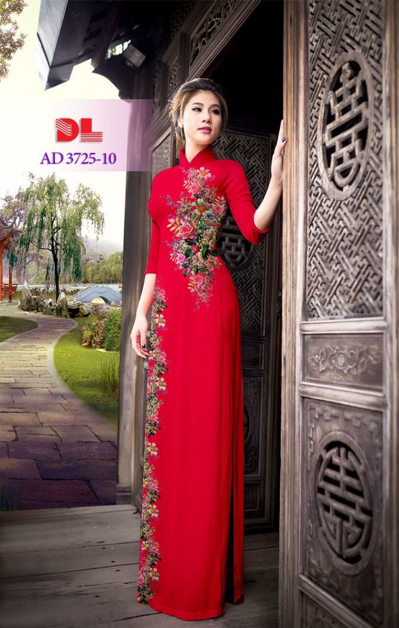 Vải áo dài hoa hồng DLAD-3725 - Ảnh 24