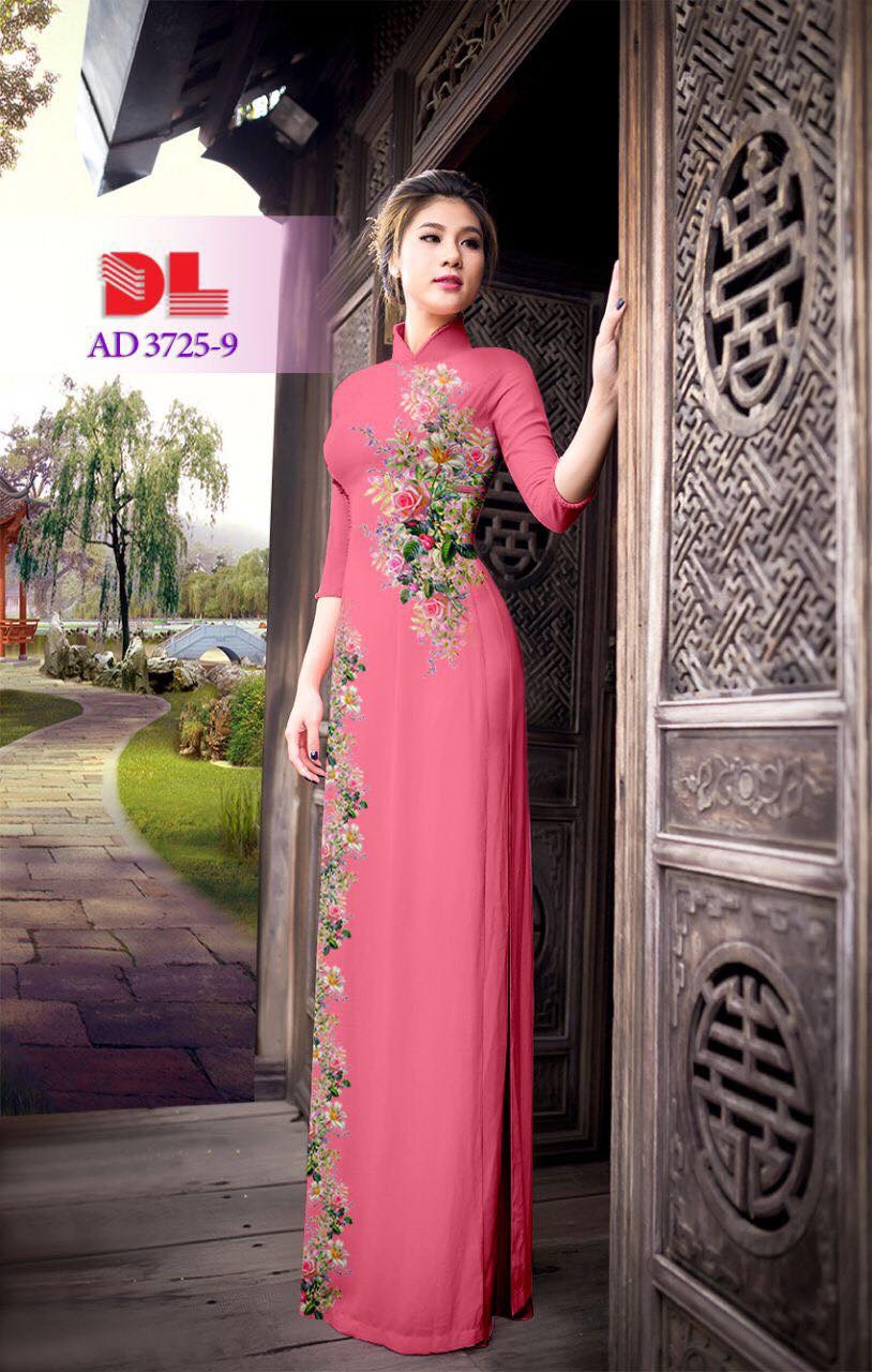 Vải áo dài hoa hồng DLAD-3725 - Ảnh 16