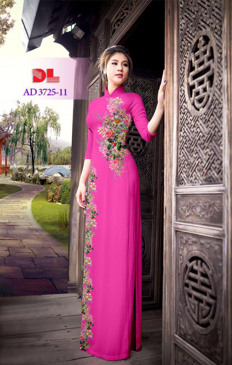 Vải áo dài hoa hồng DLAD-3725 - Ảnh 15