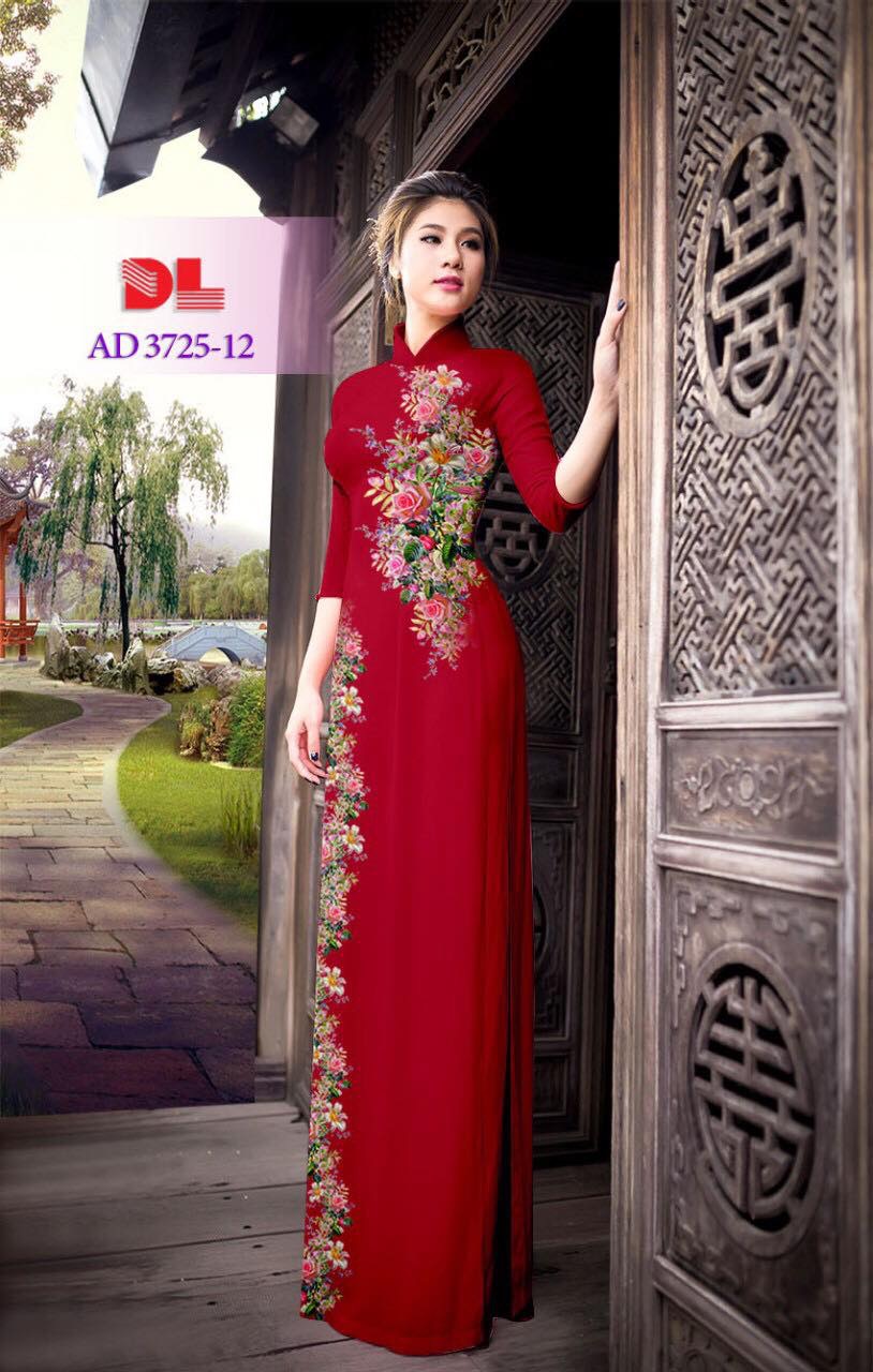 Vải áo dài hoa hồng DLAD-3725 - Ảnh 14