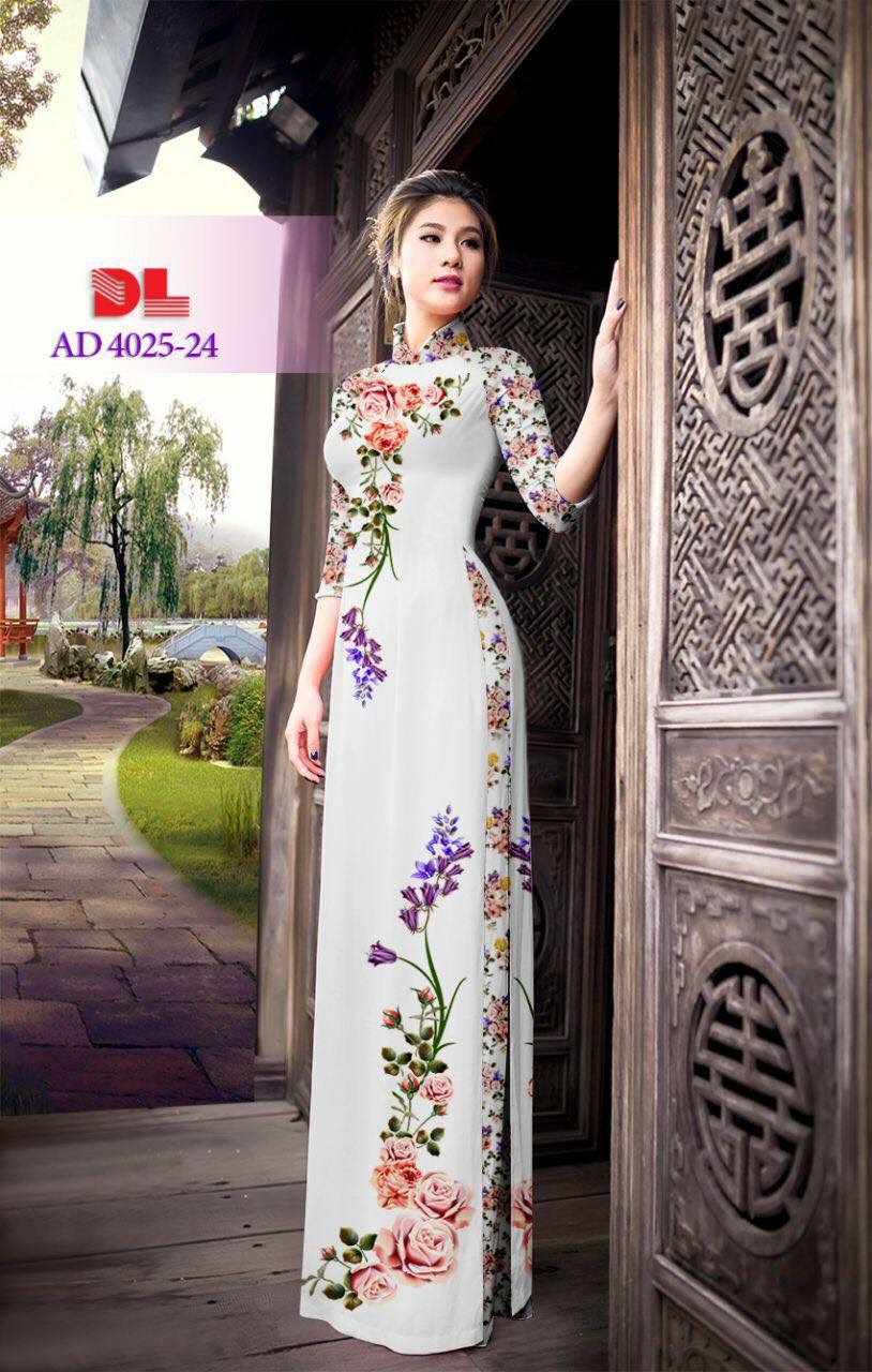 Vải áo dài hoa trên dưới DLAD-4025 - Ảnh 23