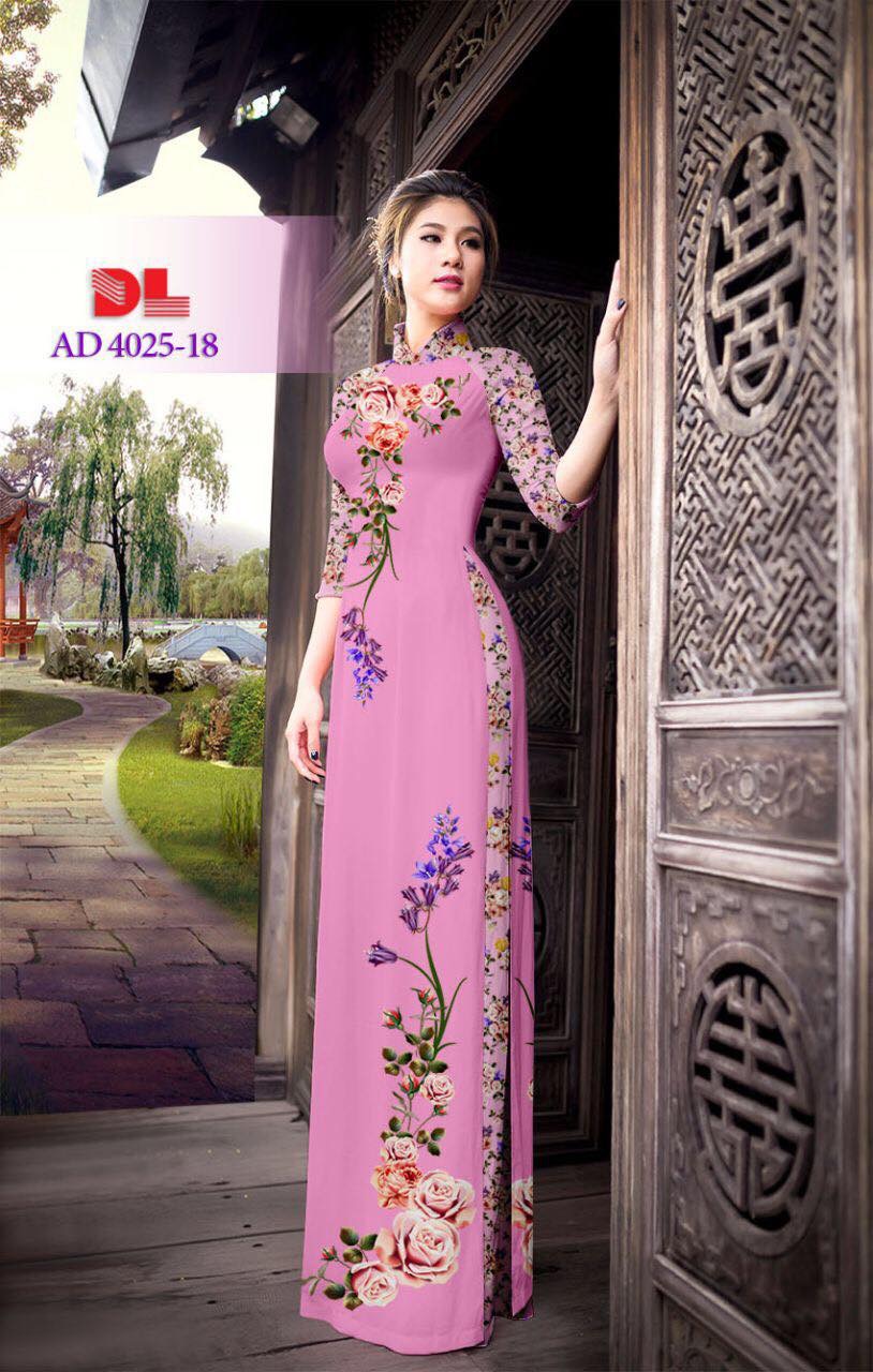 Vải áo dài hoa trên dưới DLAD-4025 - Ảnh 14