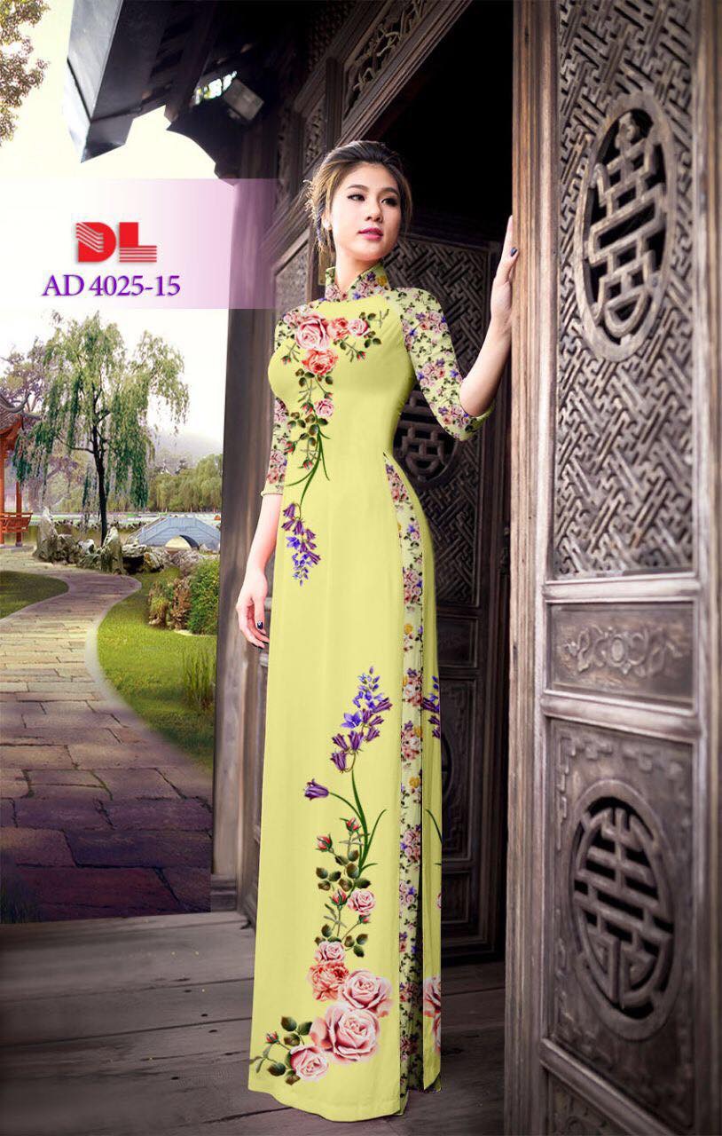 Vải áo dài hoa trên dưới DLAD-4025 - Ảnh 13