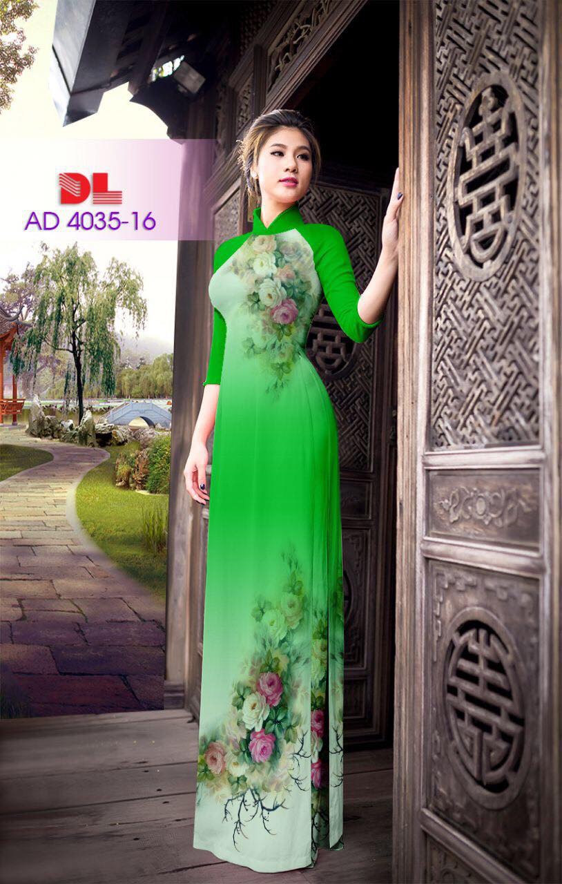Vải áo dài hoa trên dưới DLAD-4035 - Ảnh 15