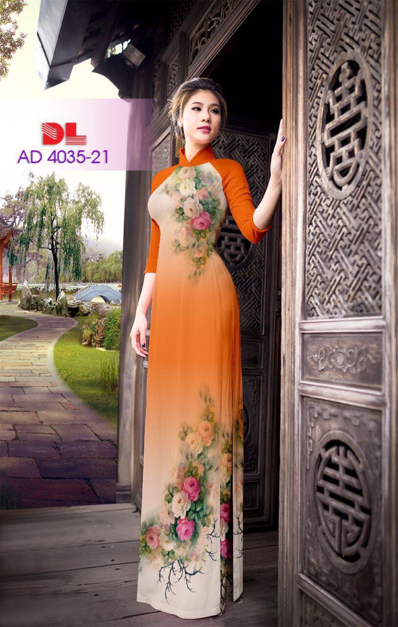 Vải áo dài hoa trên dưới DLAD-4035 - Ảnh 10