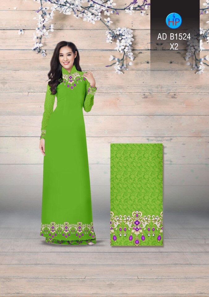 Vải áo dài hoa văn AD B1524 - Ảnh 9