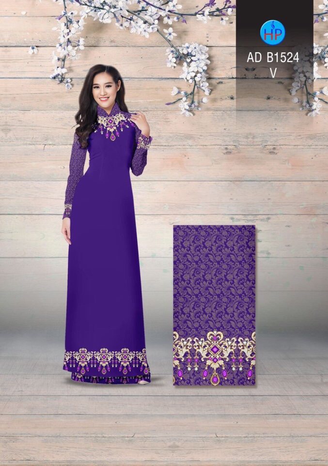 Vải áo dài hoa văn AD B1524 - Ảnh 6