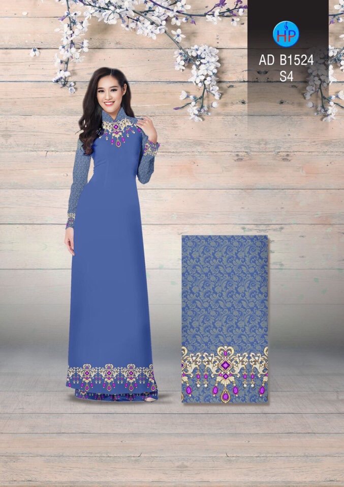 Vải áo dài hoa văn AD B1524 - Ảnh 5