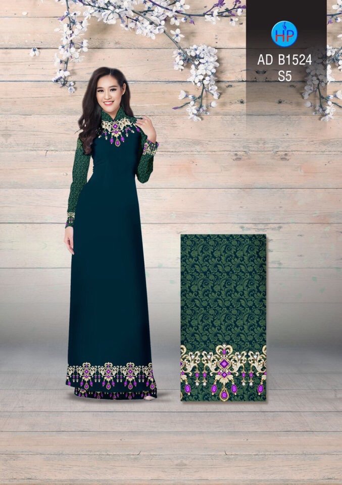 Vải áo dài hoa văn AD B1524 - Ảnh 3