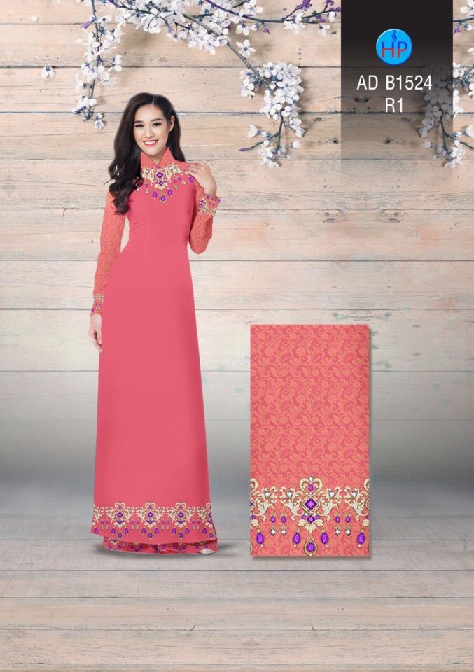 Vải áo dài hoa văn AD B1524 - Ảnh 2