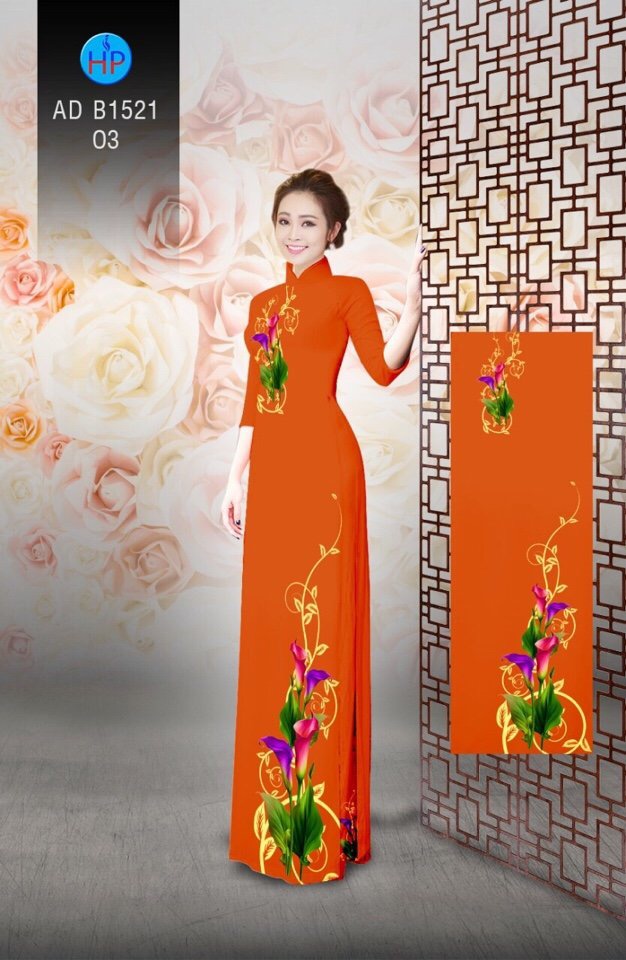 Vải áo dài hoa loa kèn AD B1521 - Ảnh 15