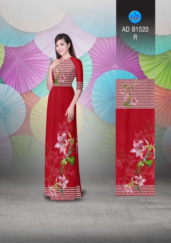 Vải áo dài hoa ly AD B1520 - Ảnh 6