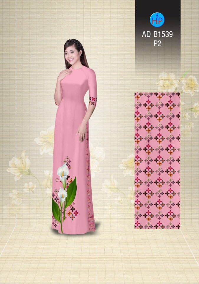 Vải áo dài hoa loa kèn AD B1539 - Ảnh 19