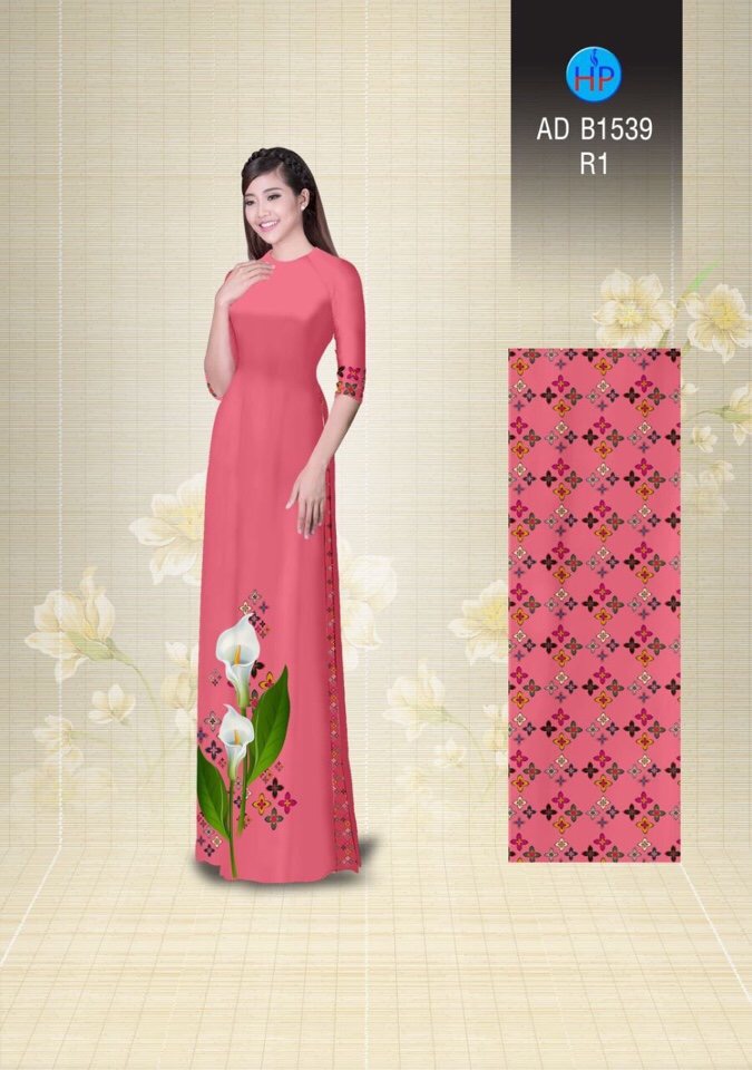 Vải áo dài hoa loa kèn AD B1539 - Ảnh 18
