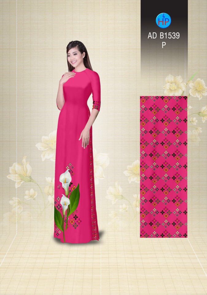 Vải áo dài hoa loa kèn AD B1539 - Ảnh 17