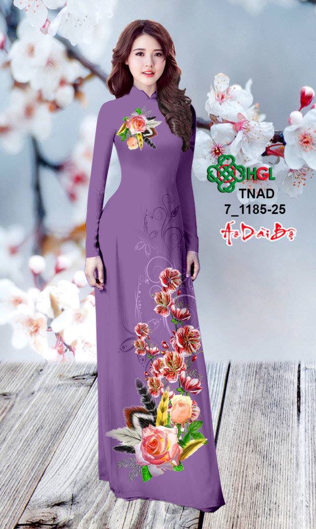 Vải áo dài hoa hồng TNAD 7-1185 - Ảnh 17