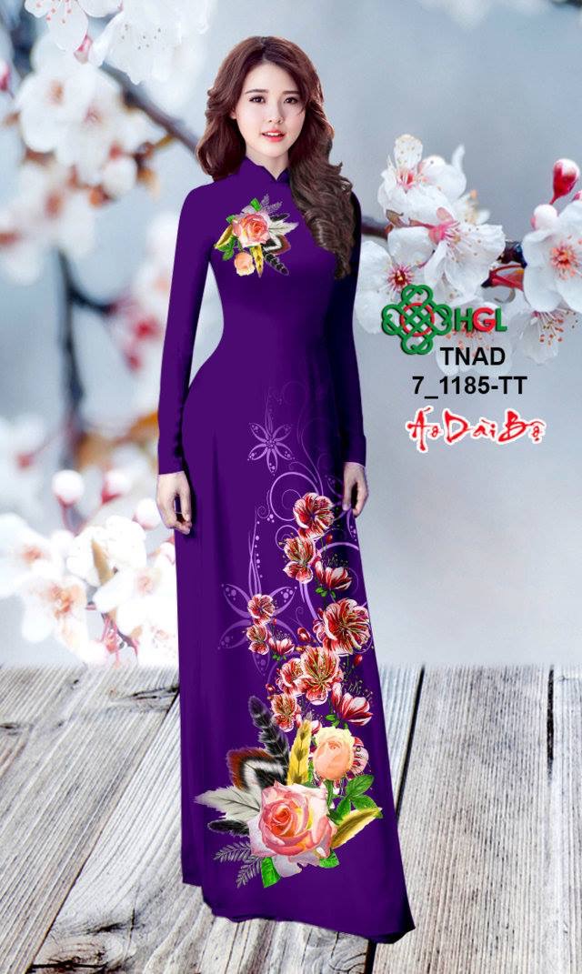 Vải áo dài hoa hồng TNAD 7-1185 - Ảnh 3