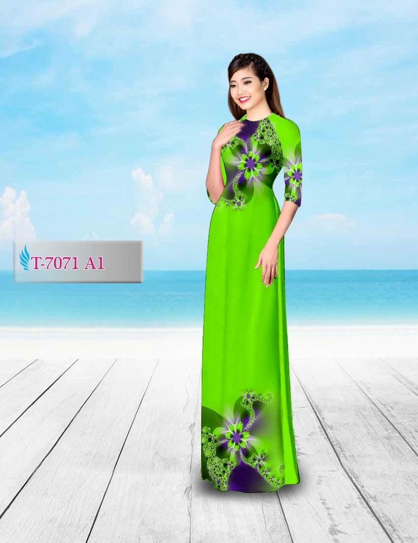 Vải áo dài hoa ảo 3D T-7071 - Ảnh 6