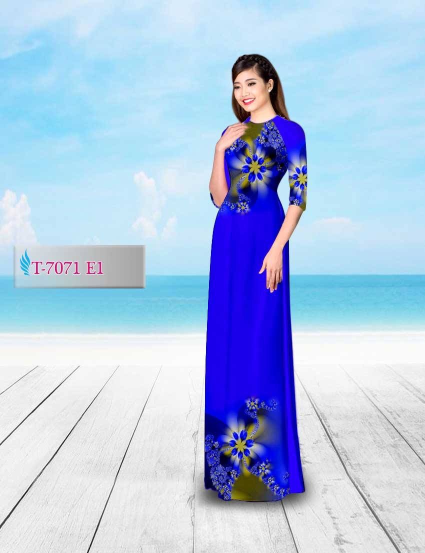Vải áo dài hoa ảo 3D T-7071