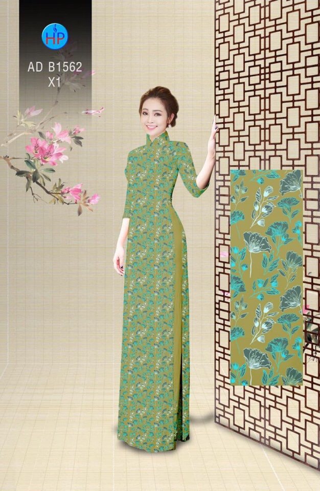 Vải áo dài hoa nguyên áo AD B1562 - Ảnh 17