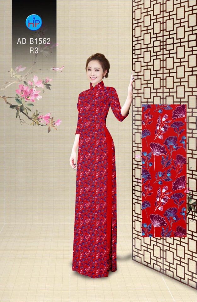 Vải áo dài hoa nguyên áo AD B1562 - Ảnh 13