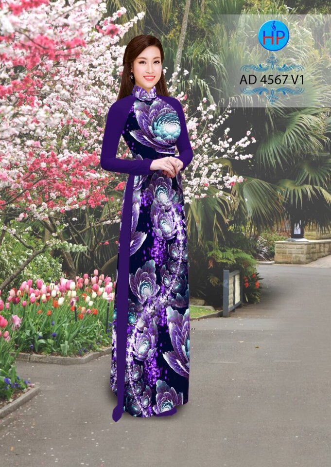 Vải áo dài hoa 3D AD 4567 - Ảnh 3