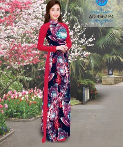 Alternative view of Vải áo dài hoa 3D AD 4567
