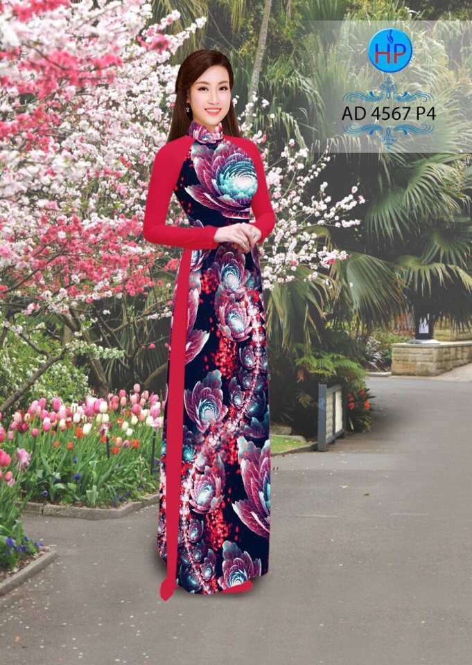 Vải áo dài hoa 3D AD 4567 - Ảnh 2