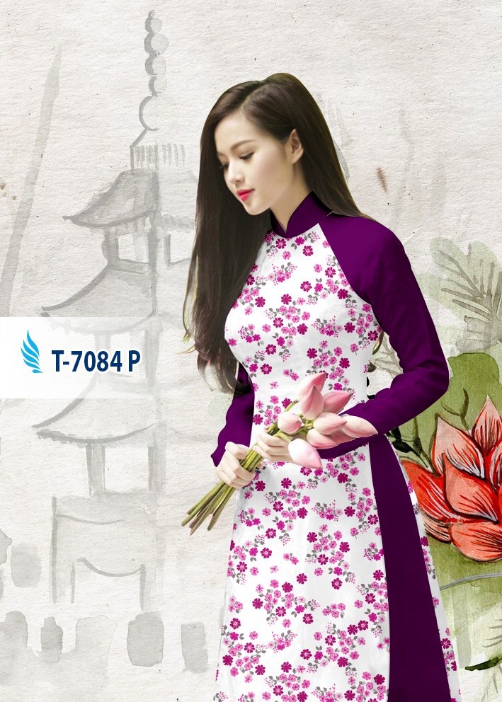 Vải áo dài hoa nhí T-7084 - Ảnh 9
