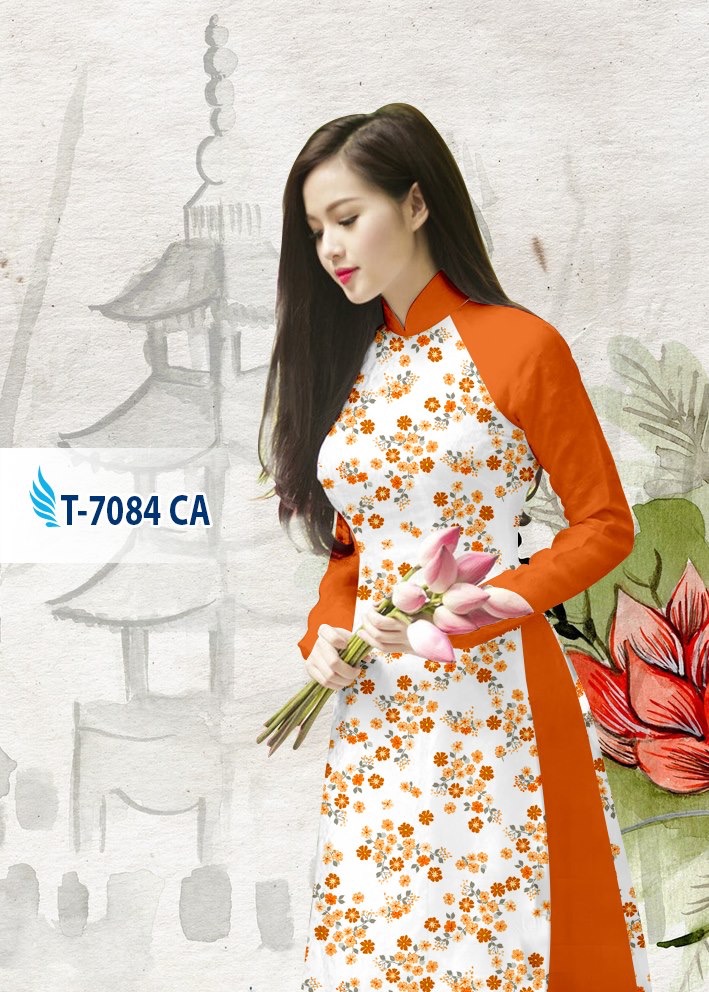 Vải áo dài hoa nhí T-7084 - Ảnh 8