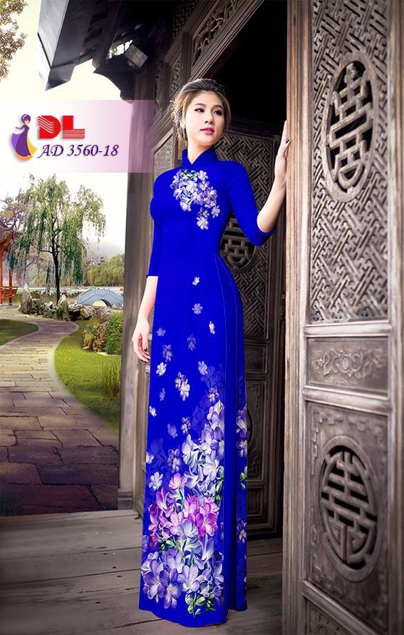 Vải áo dài hoa trên dưới DLAD-3560 - Ảnh 15
