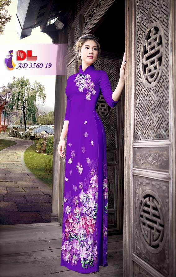 Vải áo dài hoa trên dưới DLAD-3560 - Ảnh 14