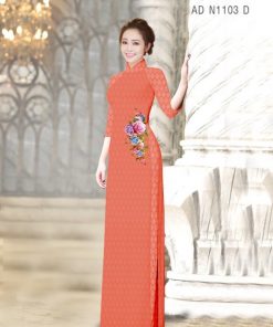 Vải áo dài hoa ngay eo AD N1103
