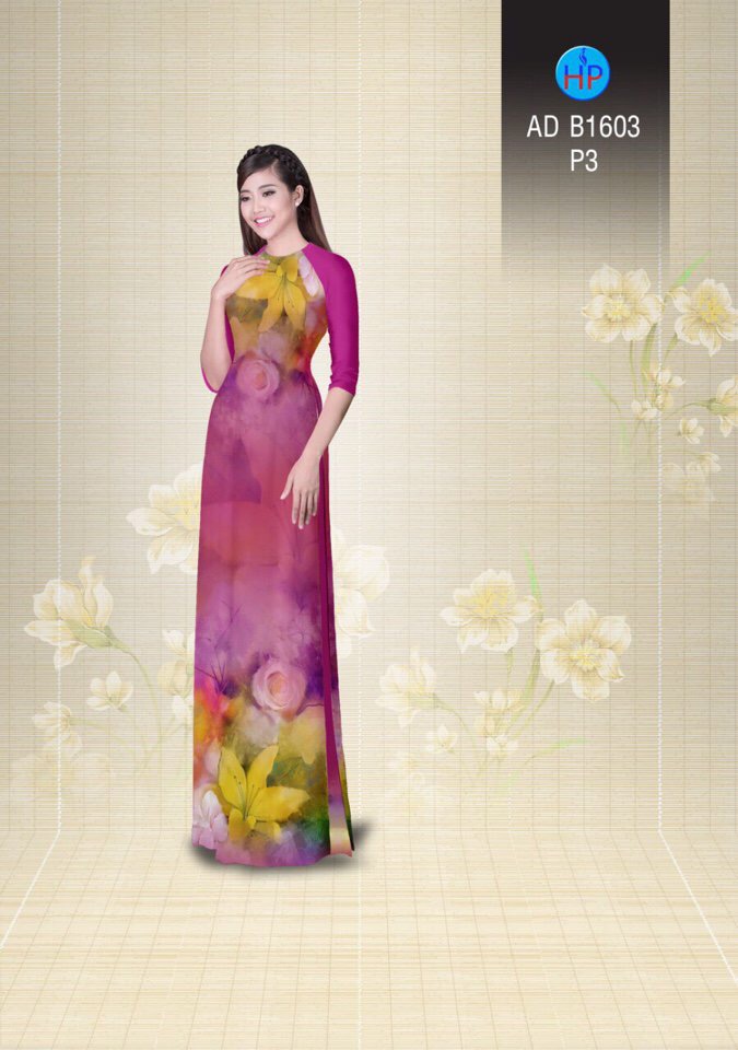 Vải áo dài hoa nguyên áo AD B1603 - Ảnh 17