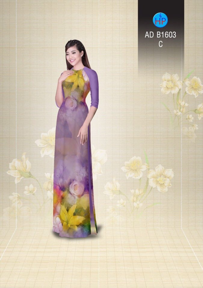 Vải áo dài hoa nguyên áo AD B1603 - Ảnh 12