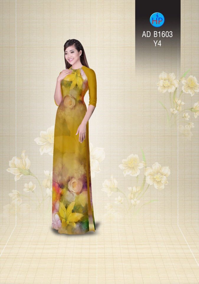 Vải áo dài hoa nguyên áo AD B1603 - Ảnh 7