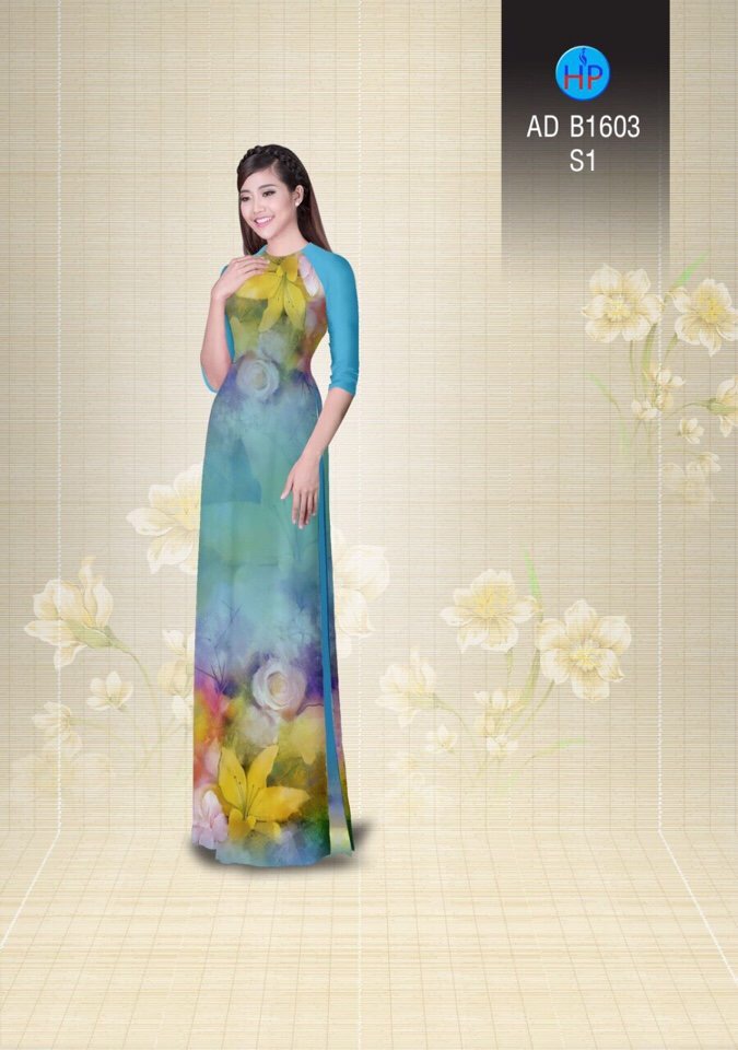 Vải áo dài hoa nguyên áo AD B1603