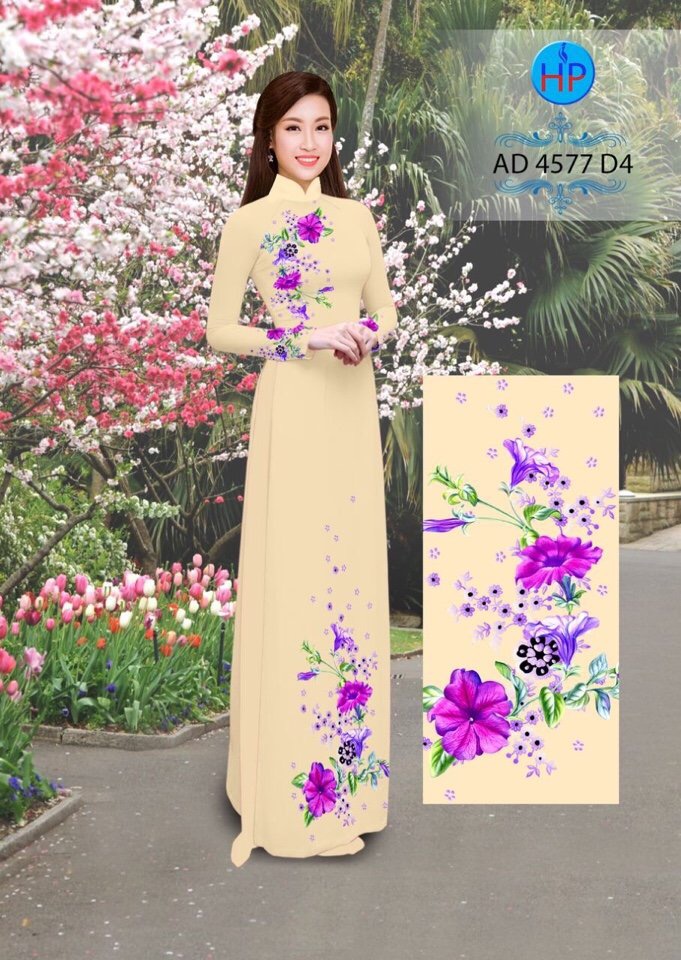 Vải áo dài hoa trên dưới AD 4577 - Ảnh 19