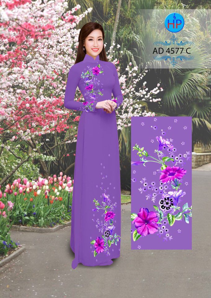 Vải áo dài hoa trên dưới AD 4577 - Ảnh 18