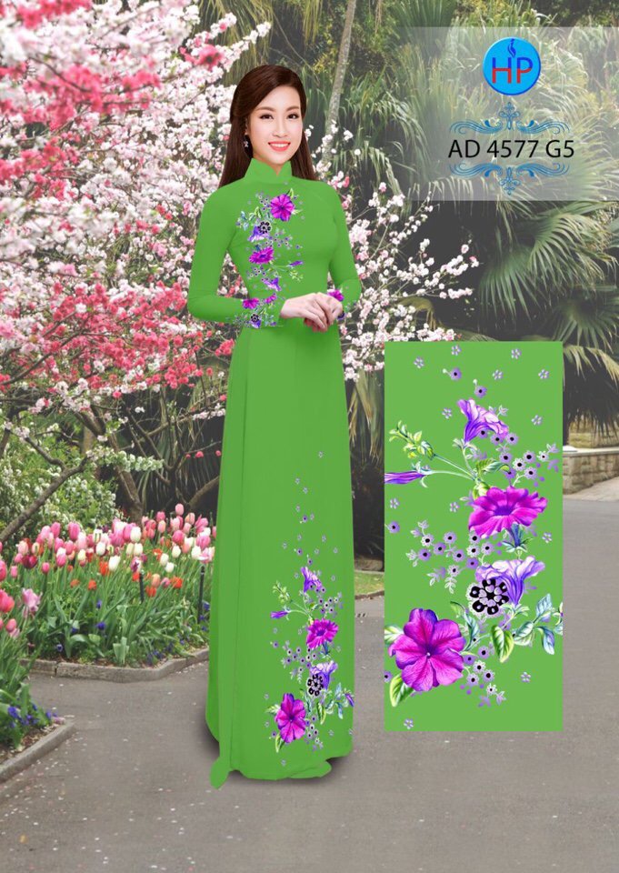 Vải áo dài hoa trên dưới AD 4577 - Ảnh 17