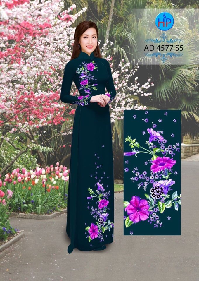 Vải áo dài hoa trên dưới AD 4577 - Ảnh 15
