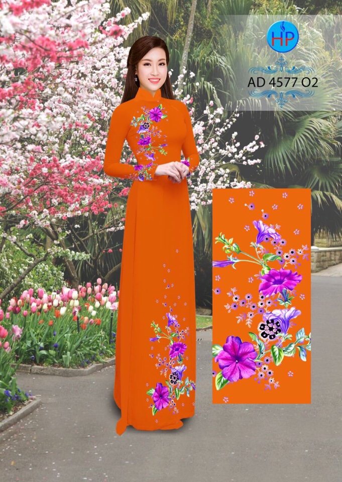 Vải áo dài hoa trên dưới AD 4577 - Ảnh 14