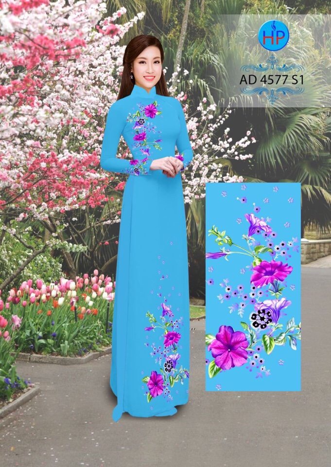 Vải áo dài hoa trên dưới AD 4577 - Ảnh 10